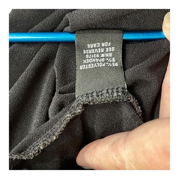 Premise Medium Black Tie Front Sleeveless Blouse Secretary Style Workwear Top - Picture 6 of 7